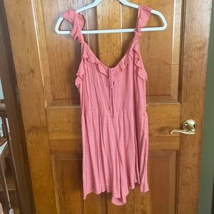 Billabong Pink romper with polka dots